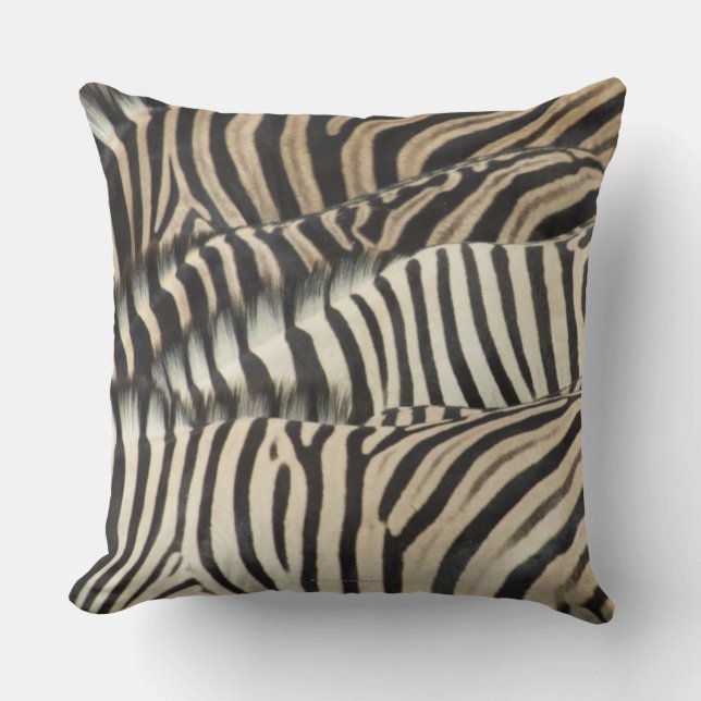 Overhead view of Burchell's Zebra Throw Pillow (Front)