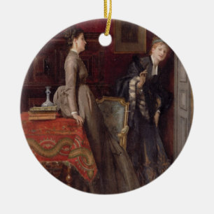 Overheard (oil on panel) ceramic ornament