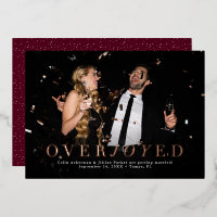 Overjoyed holiday save the date photo card