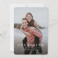 Overjoyed vertical photo holiday save the date