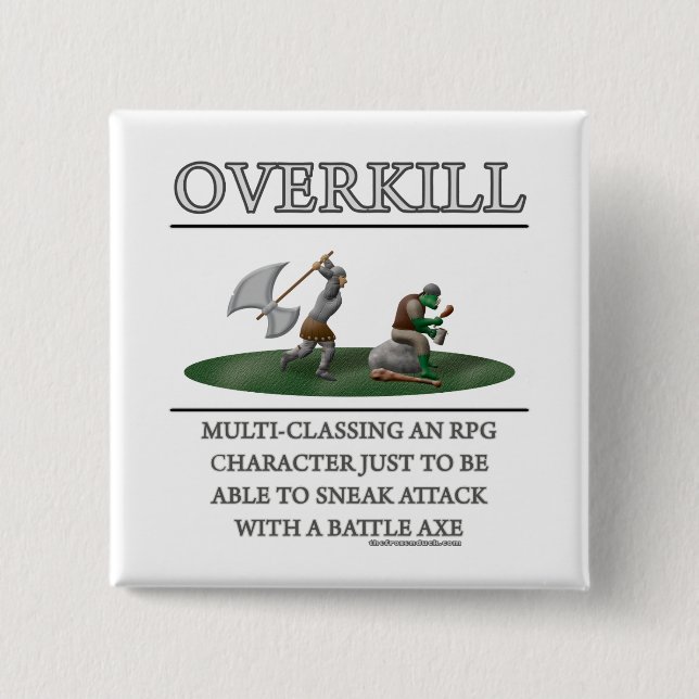 Overkill Fantasy (de)Motivator 2 Inch Square Button (Front)