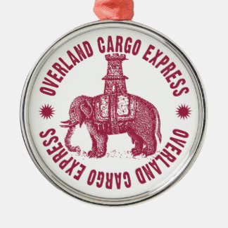 Overland Cargo Express Elephant Metal Ornament