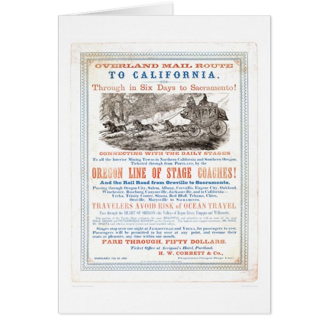 Overland Mail Route to CA. (1257A) - Restored (Front)