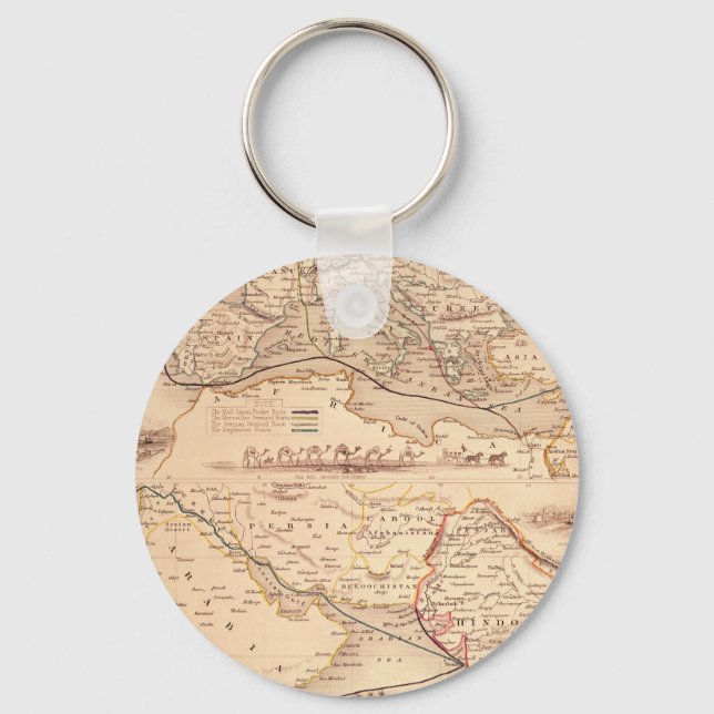 Overland Route to India Keychain (Front)