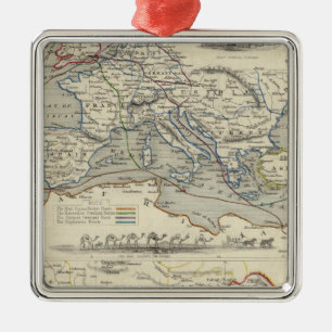 Overland Route To India Metal Ornament
