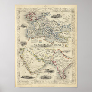 Overland Route To India Poster