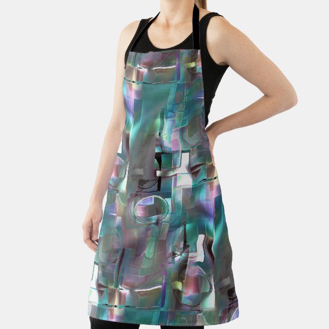 Overlap of gradient green and coloured in soft neo apron (Insitu)