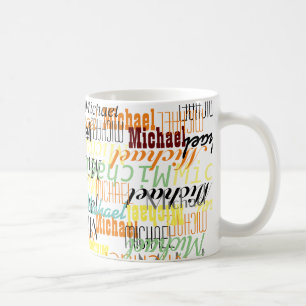Overlapped Colour Names stamped all-over  Coffee Mug