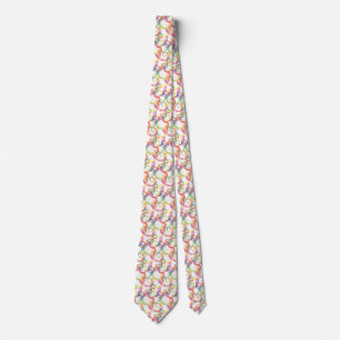 Overlapping Abstract Hearts Pattern Tie