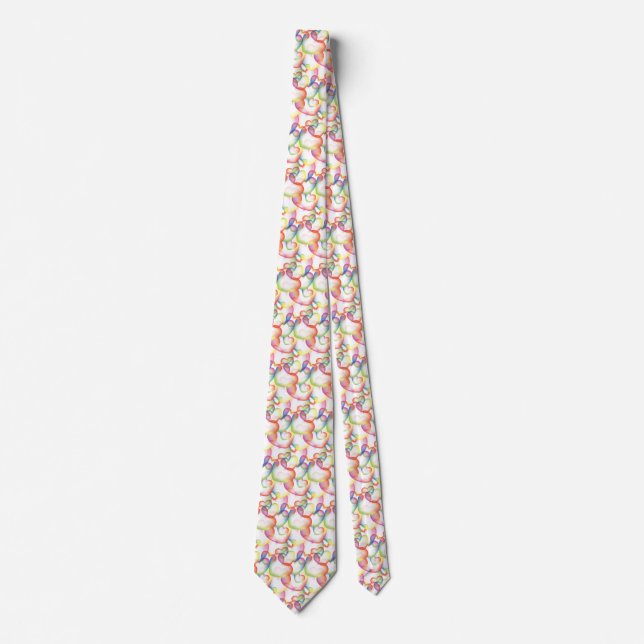 Overlapping Abstract Hearts Pattern Tie (Front)