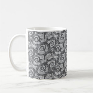 Overlapping Abstract Spirals Pattern Coffee Mug