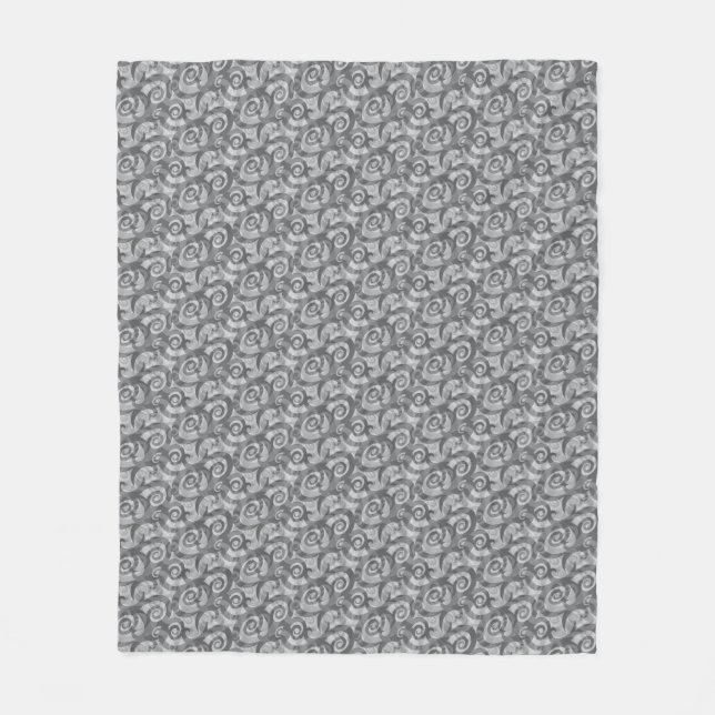 Overlapping Abstract Spirals Pattern Fleece Blanket (Front)