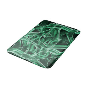 Overlapping and crossed green acrylic cutouts bath mat