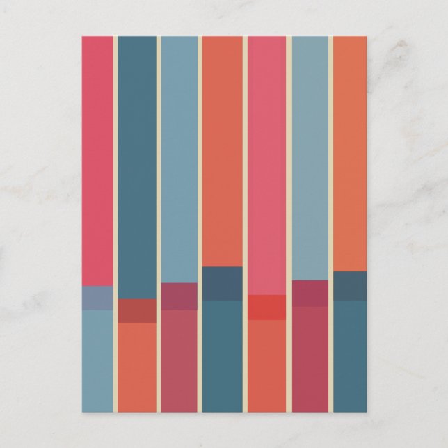 Overlapping Blocks Abstract Art Postcard (Front)