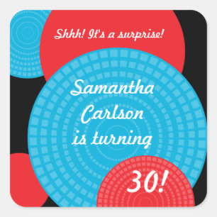 Overlapping Circles Birthday Sticker