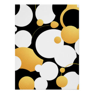 Overlapping Circles in Black  Poster
