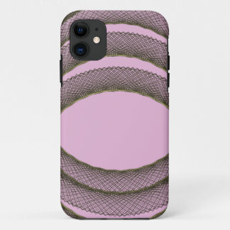overlapping circles in purple background abstract iPhone 11 case