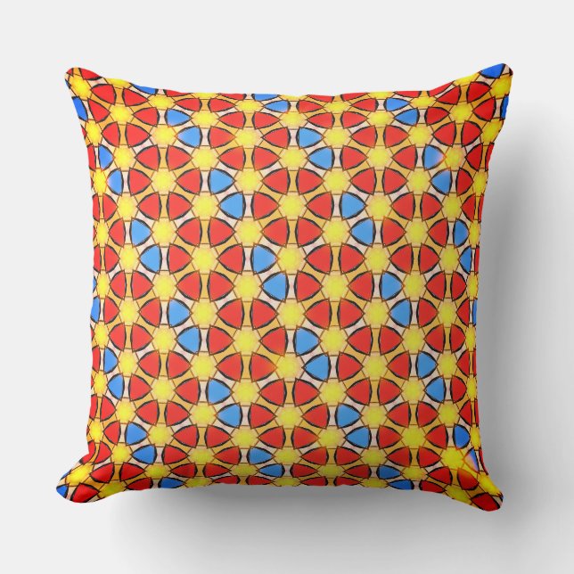 Overlapping Circles of Colours  Throw Pillow (Front)