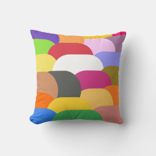 Overlapping circles scales pattern throw pillow