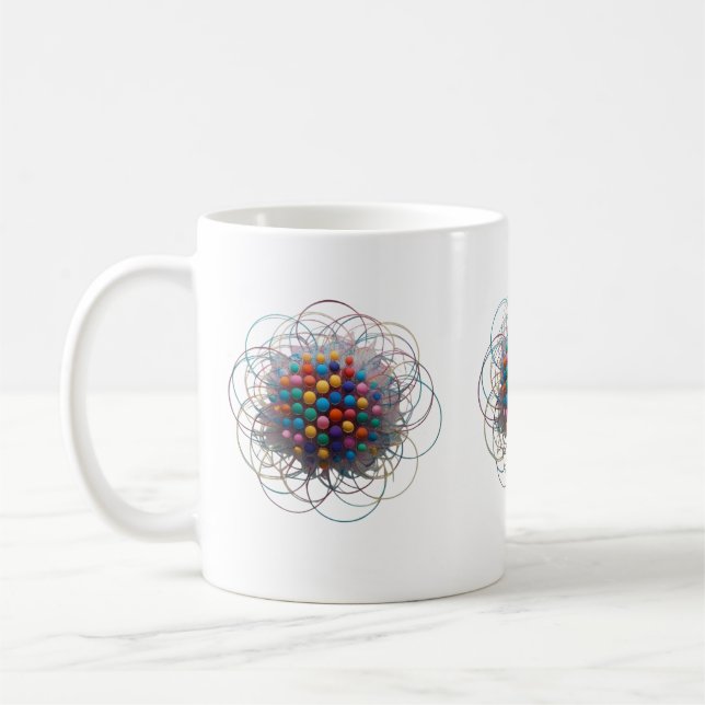Overlapping Colourful Circles – Retro Modern Class Coffee Mug (Left)