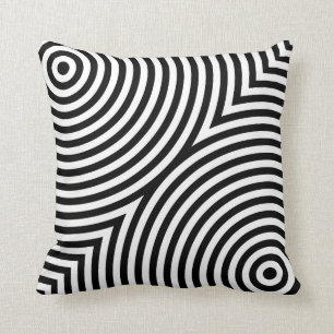 Overlapping Concentric Circles Throw Pillow