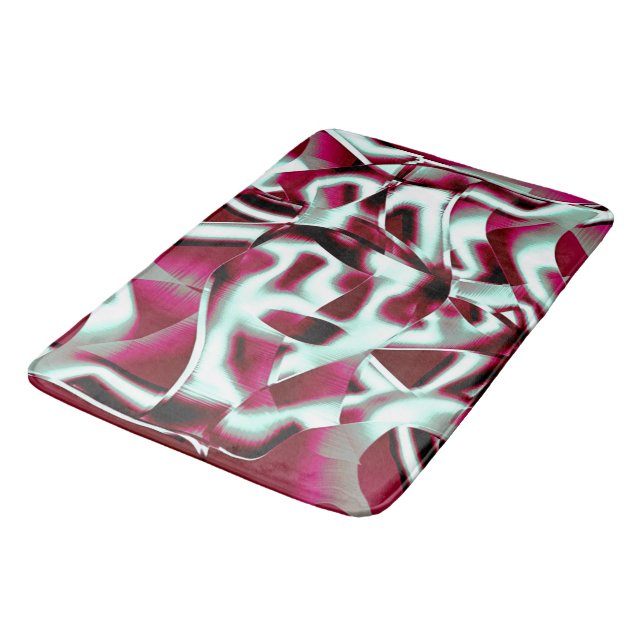 Overlapping curved ribbon in wine to chromed bath mat (Angled)