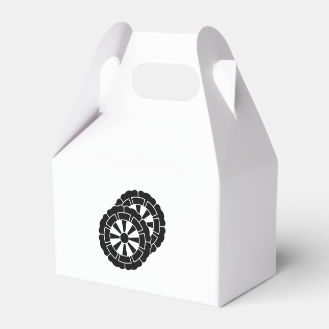 Overlapping flower-shaped Genji carts Favor Box (Back Side)
