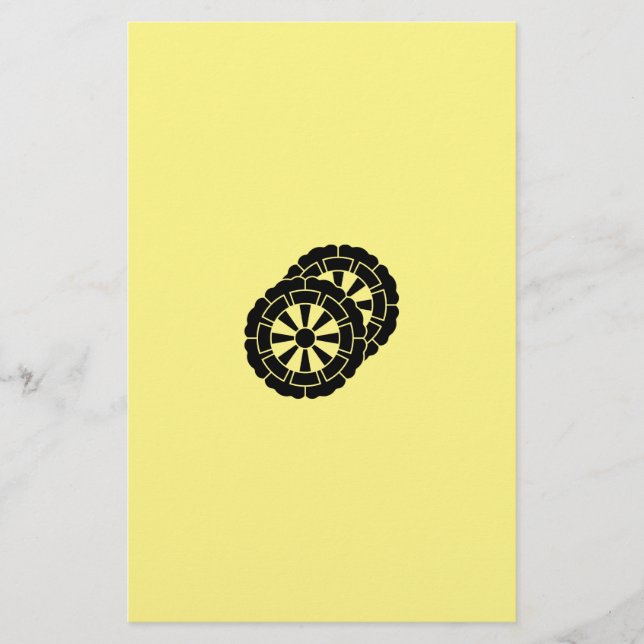 Overlapping flower-shaped Genji carts Stationery (Front)