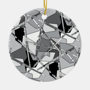 Overlapping Flutes Ceramic Ornament