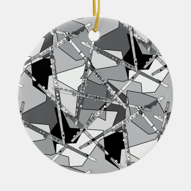 Overlapping Flutes Ceramic Ornament (Front)