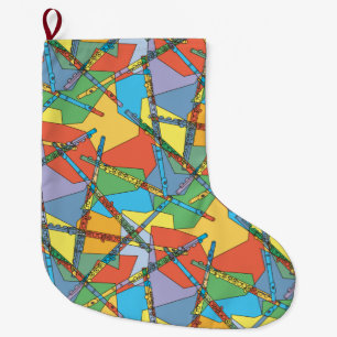Overlapping Flutes Large Christmas Stocking