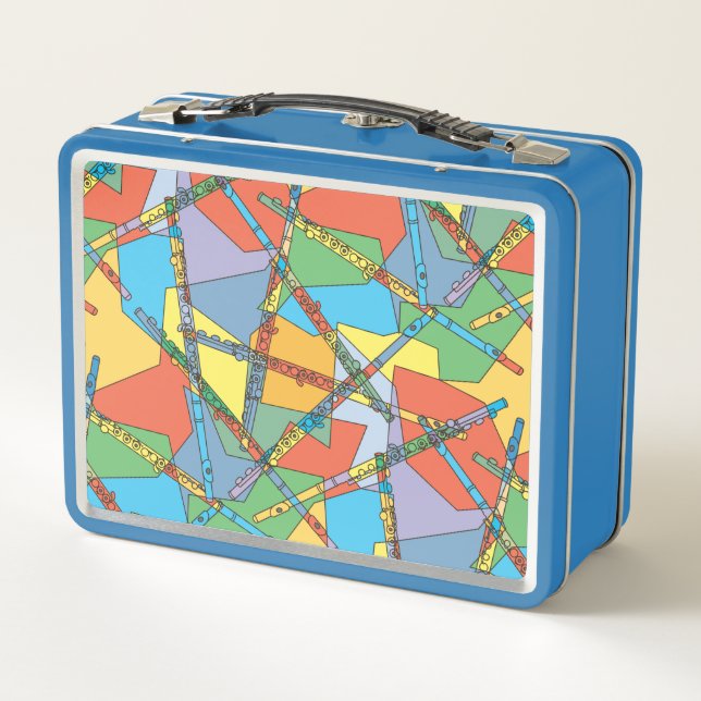 Overlapping Flutes Metal Lunch Box (Back)