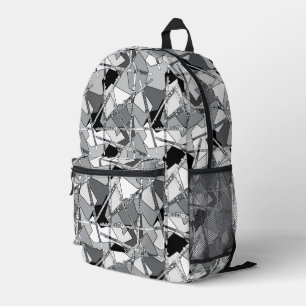 Overlapping Flutes Monocromatic Printed Backpack