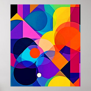 Overlapping Hues: Abstract Fusion Poster