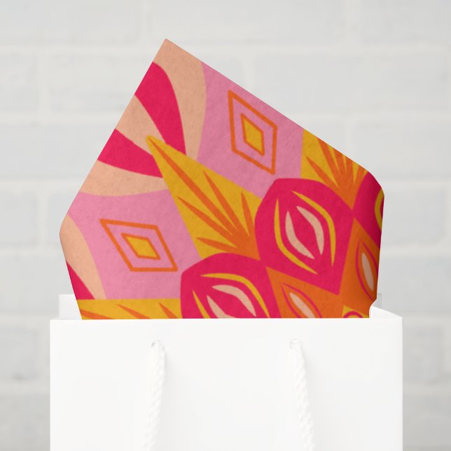 Overlapping Mandala Orange Pink Yellow Tissue Paper (Gift Bag)