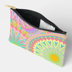 Overlapping Mandala Pink Blue Yellow Mint Purple Accessory Pouch