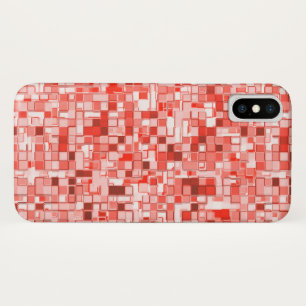 Overlapping mini squares, tones of red or coral Case-Mate iPhone case