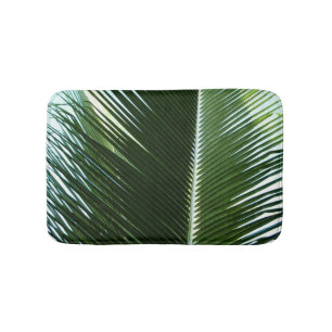 Overlapping Palm Fronds Tropical Green Abstract Bath Mat