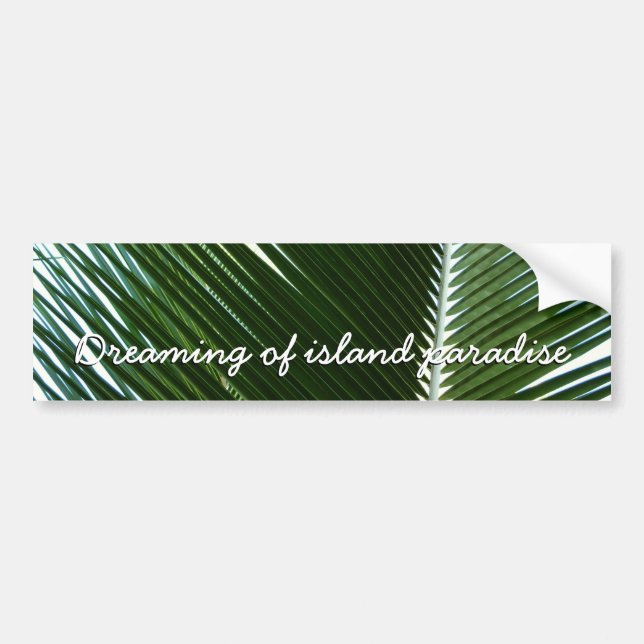 Overlapping Palm Fronds Tropical Green Abstract Bumper Sticker (Front)