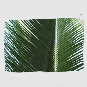 Overlapping Palm Fronds Tropical Green Abstract Golf Towel