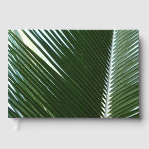Overlapping Palm Fronds Tropical Green Abstract Guest Book