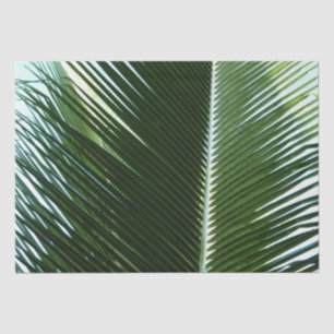 Overlapping Palm Fronds Tropical Green Abstract Tissue Paper