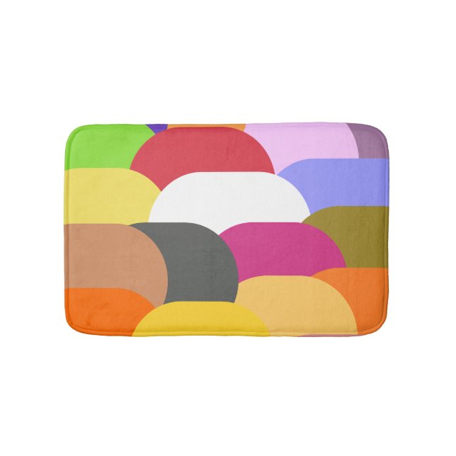 Overlapping scales circles pattern  bath mat (Front)