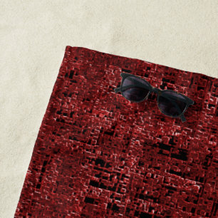 Overlapping small red squares beach towel