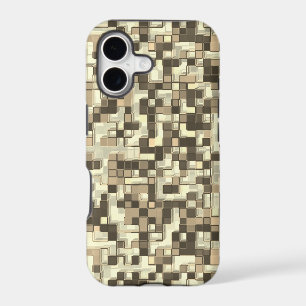 Overlapping small squares in tones brown to beige