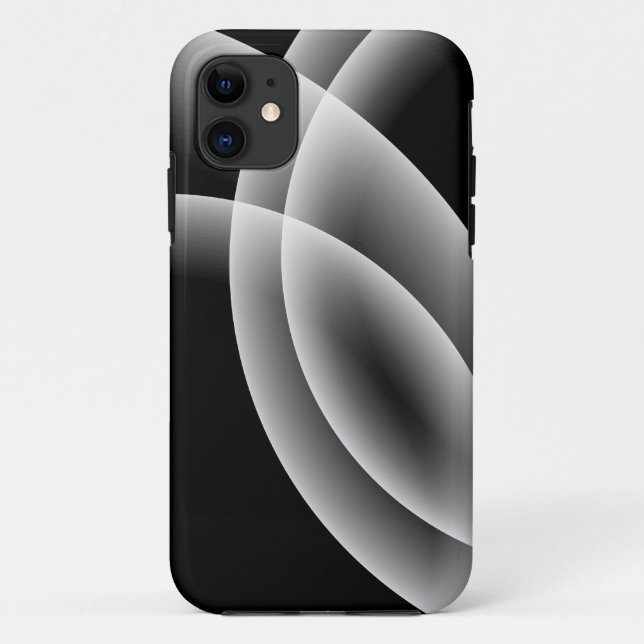Overlapping Spheres - Black iPhone Case (Back)