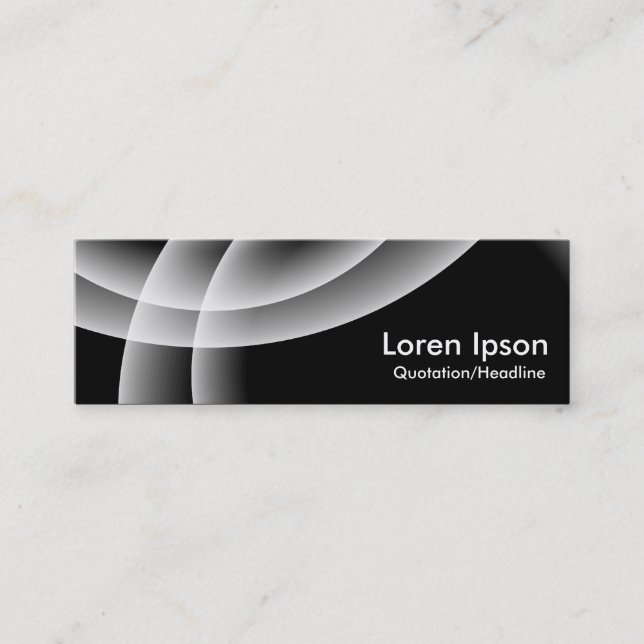Overlapping Spheres - Black Mini Business Card (Front)
