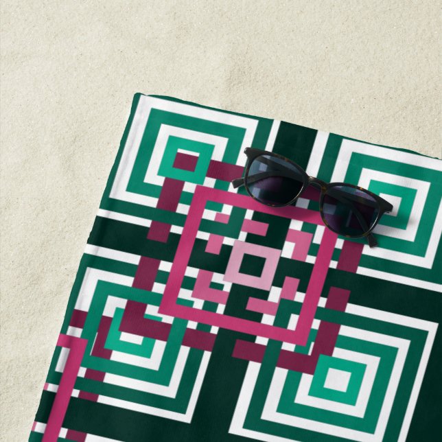 Overlapping Squares  Beach Towel (In Situ)