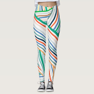 Overlapping Stripes Scarf Leggings