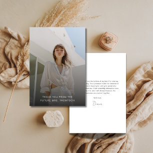 Overlay Fashion Photo Wedding Bridal Shower Thank You Card
